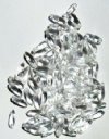 100 3x11mm Transparent Crystal Dagger Beads